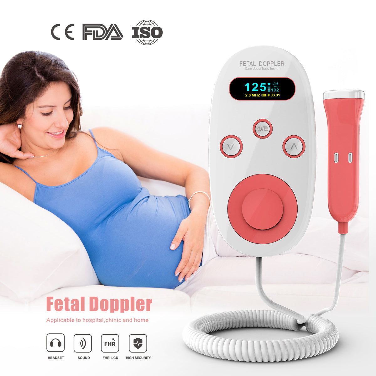 Newborn At Home Fetal DopplerBaby Heart Rate Monitor